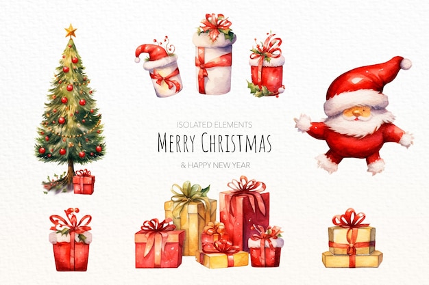 Beautiful collection of isolated christmas objects